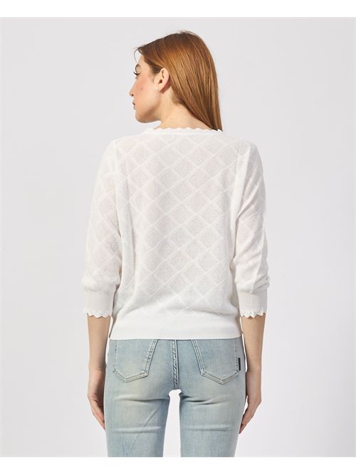 Yes Zee Perforated Crewneck Sweater YES ZEE | M437-BR000101